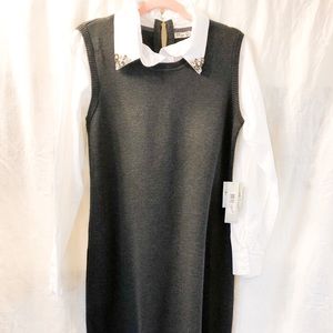 NEW! Embellished Collar Shirt Dress